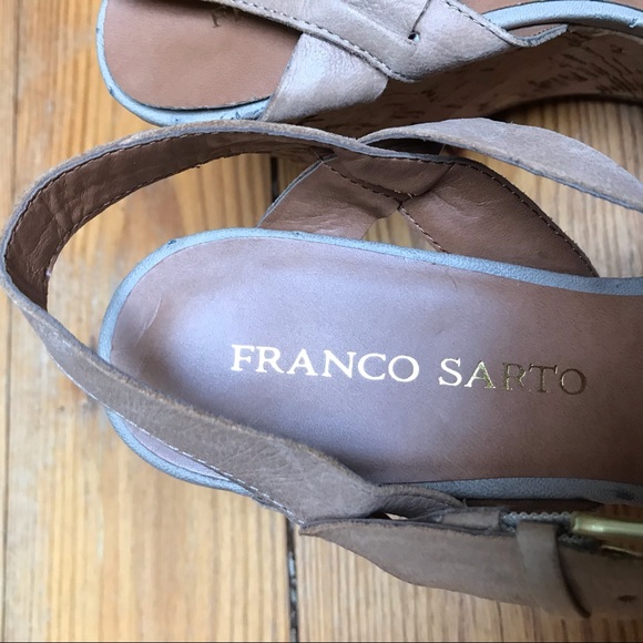 Franco Sarto Leather Cork Platform Wedge Sandals, EUC, 7 - Picture 5 of 14